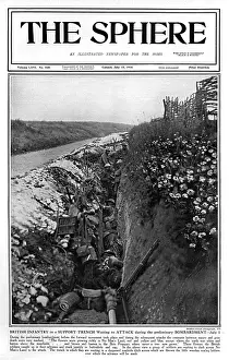 Waiting Prints: Sphere cover - British infantry waiting in trench to attack