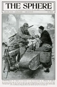Helping Prints: Sphere cover - evacuation of civilians in France, WW1