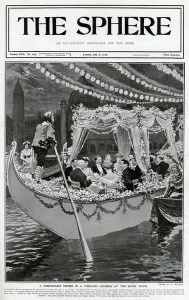 Matania Prints: Sphere cover - floating gondola at the Savoy by Matania