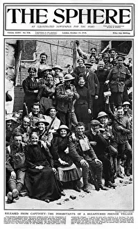 Villagers Prints: Sphere cover - inhabitants of a recaptured French village