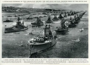 Warships Prints: Spithead panorama, ships on south side
