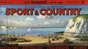 1955 Prints: Sport & Country nameplate with beach scene
