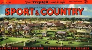 1955 Prints: Sport & Country nameplate with racecourse