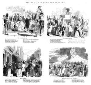 Horticultural Prints: Spring Life in Town and Country, the London Season 1840s