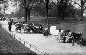 Afternoon Prints: A spring scene in Hyde Park - nannies with their children