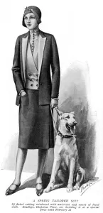 Faced Prints: Spring tailored suit from Bradleys, 1930