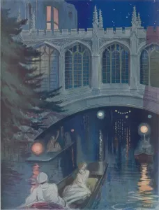 Races Prints: St Johns Bridge, Cambridge- During The May Races, by A. E