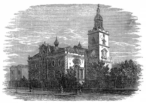 Prints of Engraving showing the church of St. Mary Matfelon in the High Street of Whitechapel, London, c.1875 November Prints: St. Mary Matfelon, Whitechapel, c. 1875