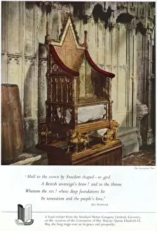Symbol Prints: Standard Motor Company advert featuring Coronation Chair, 19