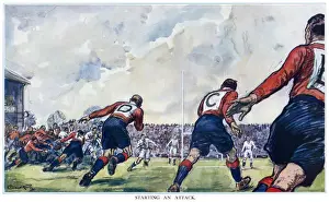 Wales Prints: Starting an attack, England v. Wales at Twickenham, 1931