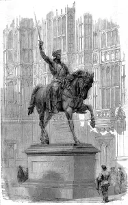 Richard Prints: Statue of Richard I of England at Westminster, 1861