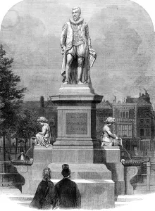 1862 Prints: Statue of Sir Hugh Myddelton, Islington Green, 1862