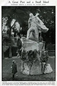 Exile Prints: Statue of Victor Hugo, French novelist, Guernsey