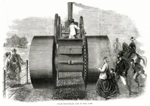 Porter Prints: Steam road-roller used in Hyde Park 1866