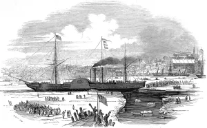 December Prints: The Steamship Britannia leaving Boston Harbour, USA, 1847