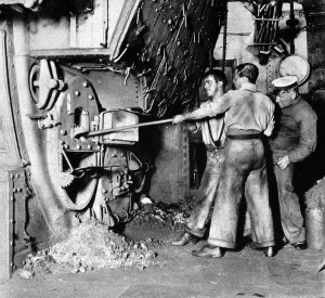 Cole Prints: The Stoke-Hold of a Cole Burning British Warship, 1913