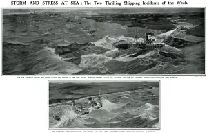 Cork Prints: Storm and stress at sea by G. H. Davis