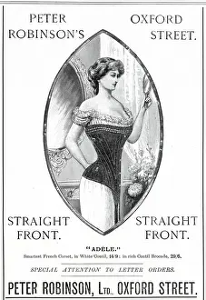 Undergarment Prints: Straight front corset in smart French white coutil or rich countil brocade