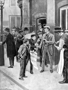 Problem Prints: Street betting - a bookmaker taking bets