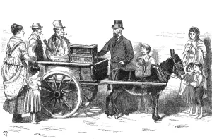 Cart Prints: Street music: organ grinder claimant, 1873