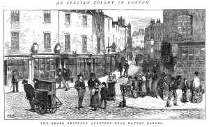 Quarter Prints: Street music: organ grinders quarter, 1875
