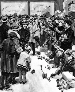 Pavement Prints: Street Toysellers and their wares, Strand, London, 1922
