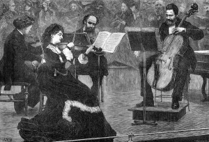 Musicians Prints: String quartet, 1872