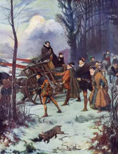 Elizabethan Prints: Strolling players on a winters day
