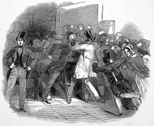 Races Prints: Struggle for tickets at a railway station