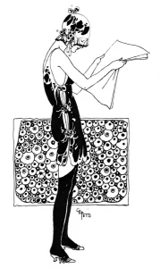 Undergarments Prints: Stylish lady reading a paper