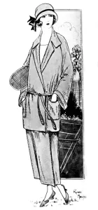 Ribbon Prints: Stylish lady wearing a sports suit by H J Nicholl