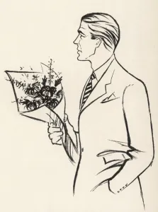 Bouquet Prints: Suave man with bouquet