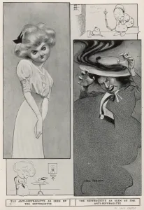Knitting Prints: The suffrage debate: two extreme portraits