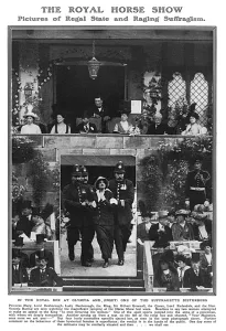 Disturbance Prints: Suffragette disturbance at Royal Horse Show, 1914