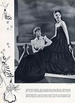 Evening Prints: Two suggestions for evening wear by Balenciaga reminiscent of an Andalusian dancer