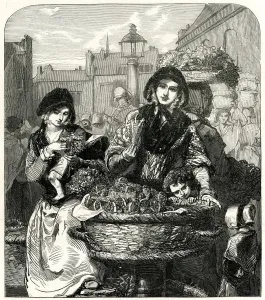 Fruit Prints: Summer - The Strawberry Girl 1849