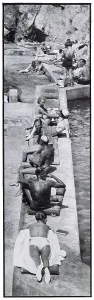Vacation Prints: Sunbathers lounging at exclusive Riviera hang-out