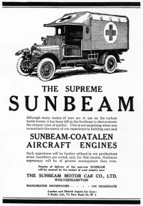 Vehicles Prints: Sunbeam motors advertisement, WW1