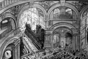 1895 Prints: Sunday Morning Service in St. Pauls Cathedral, 1895
