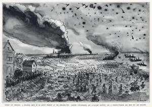 Fire Prints: Sunset off Dunkirk during the evacuation, WW2