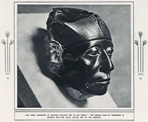 Carved Prints: The superbly-carved Obsidian Head of Pharoah Senusret III - Egypt, Middle Kingdom