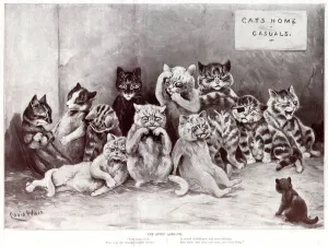 Elderly Prints: Supplement, The Seven Ages by Louis Wain - Seven