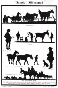 Silhouettes Prints: Supply silhouetted, WW1 silhouettes by H. L. Oakley