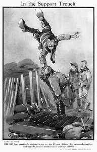 Comic Prints: In the support trench by Bruce Bairnsfather, WW1 cartoon