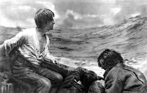 Salon Prints: Survivors in a Lifeboat, 1918