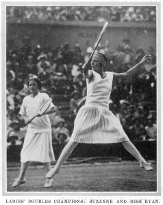 Lenglen Prints: Suzanne Lenglen playing doubles