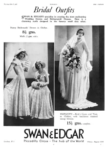 Shops Prints: Swan and Edgar bridal outfits, 1931