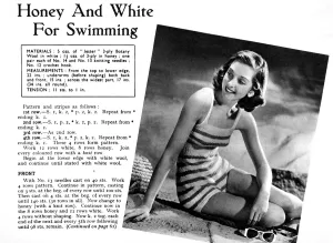 Pattern Prints: Swimwear knitting pattern, 1948