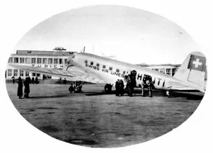 Introduced Prints: Swissair Aeroplane at Zurich Airport, 1936