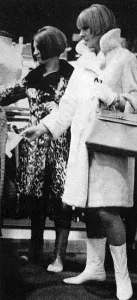 Shopping Prints: Sybil Zelker of Polly Peck shopping at Woollands